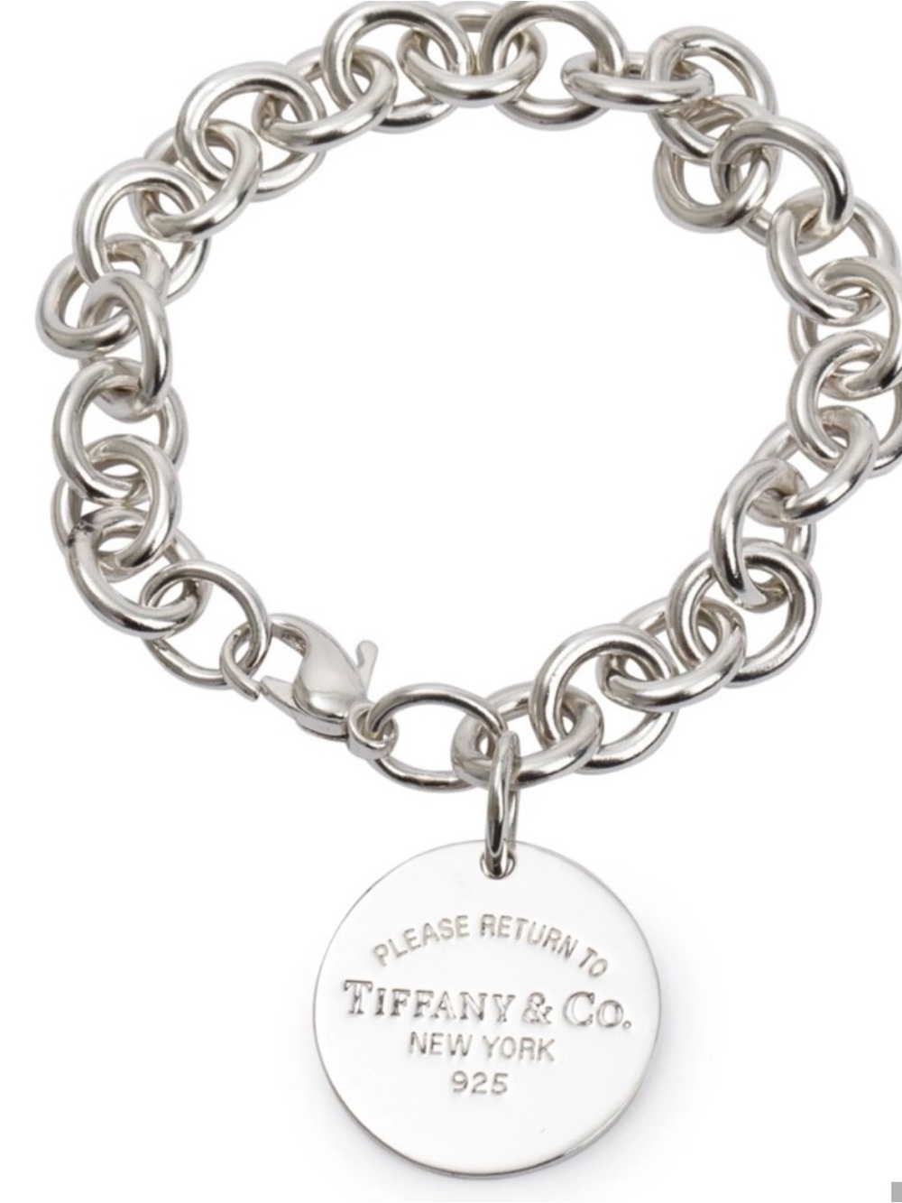 Tiffany & Co. Silver Return to Tiffany Round Tag Chunky Chain Bracelet